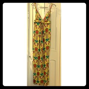 T-Bags Los Angeles yellow pattern maxi dress